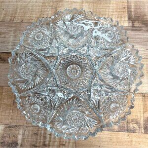 Antique Edwardian Imperial Glass clear pressed round nappy or dish c.1914